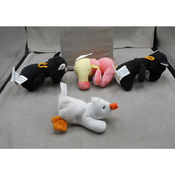 Small Mini Plush Animal Lot Vintage: Giftco Duck, Rabbit, Fable Creatures - Picture 2 of 10